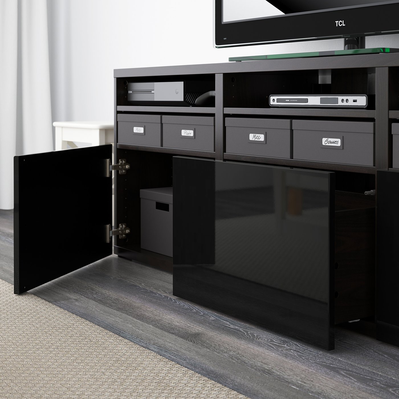 Meuble Tv Ikea Bestå 180 Cm Noir