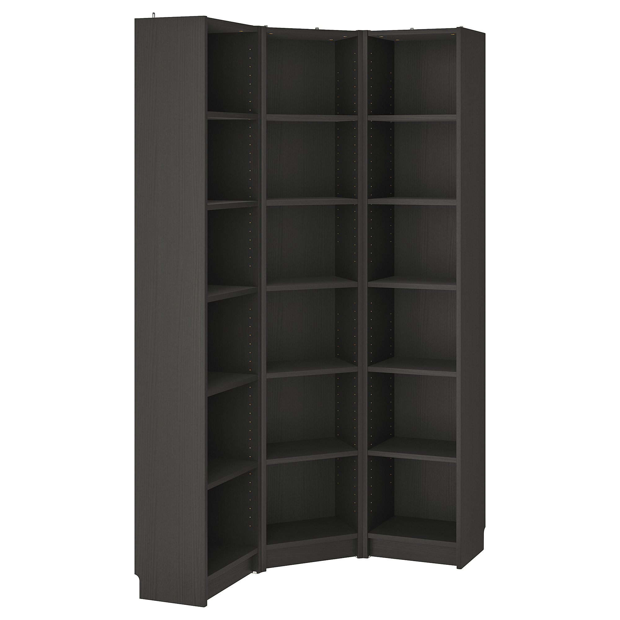 BILLY Combi bibliothèque/solution angle brun noir IKEA
