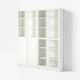 BILLY / OXBERG Bibliothèque portes pleines/vitrées, blanc/verre, 160x30x202 cm
