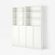 BILLY / OXBERG Bibliothèque portes pleines/vitrées, blanc, 160x30x202 cm