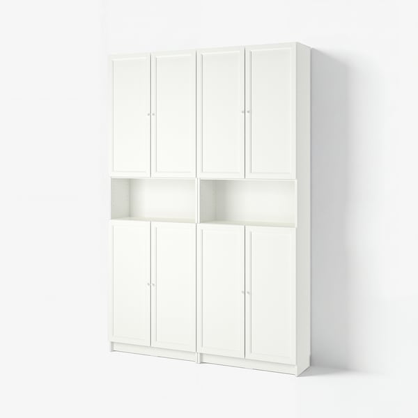 BILLY / OXBERG Bibliothèque surmeuble/portes, blanc, 160x30x237 cm