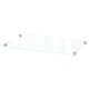 Étagère en verre transparent avec supports métalliques, design moderne, idéale pour le montage mural.
