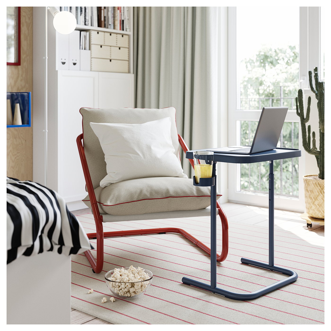 Table Pour Ordinateur Portable De Lit - Hauteur Et Angle Réglables, Plateau 60x39,5 Cm, Pliable, Gris Clair