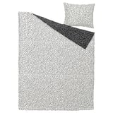BJÖRKGRÅMAL ensemble de couette - blanc à pois noirs, mélange de coton doux, design minimaliste