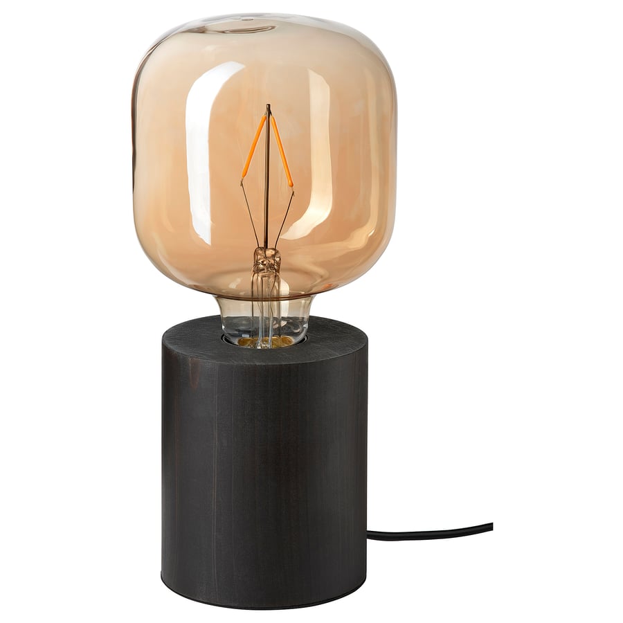 BLEKKLINT / LUNNOM Lampe de table avec ampoule, brun IKEA Belgique