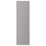 Une porte BODBYN rectangulaire gris clair avec des panneaux biseautés, laquée pour un nettoyage facile. Il a un design lisse et sans couture avec une sensation traditionnelle.