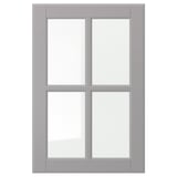 Porte d’armoire lisse grise BODBYN, de style classique avec panneaux biseautés, panneau de fibres laqué, rectangulaire.