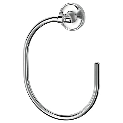 Anneau porte-serviettes BROFJÄRDEN, argenté, circulaire, mural, design minimaliste.