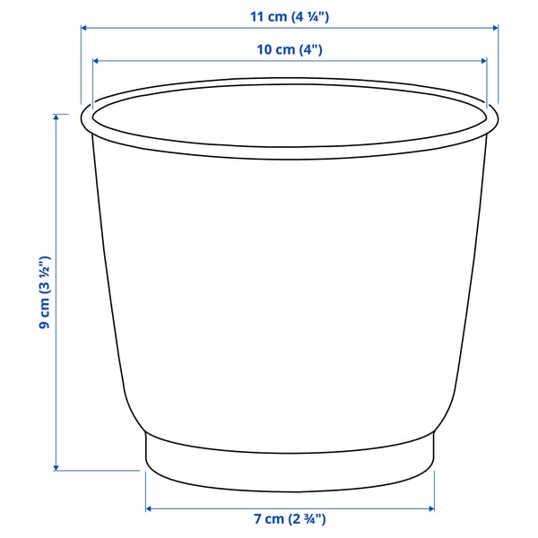 BROKTRAST Cache-pot, intérieur/extérieur/gris foncé, 9 cm