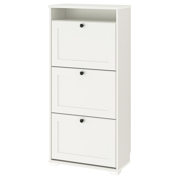 BRUSALI armoire à chaussures 3 casiers, blanc, 61x30x130 cm IKEA Belgique