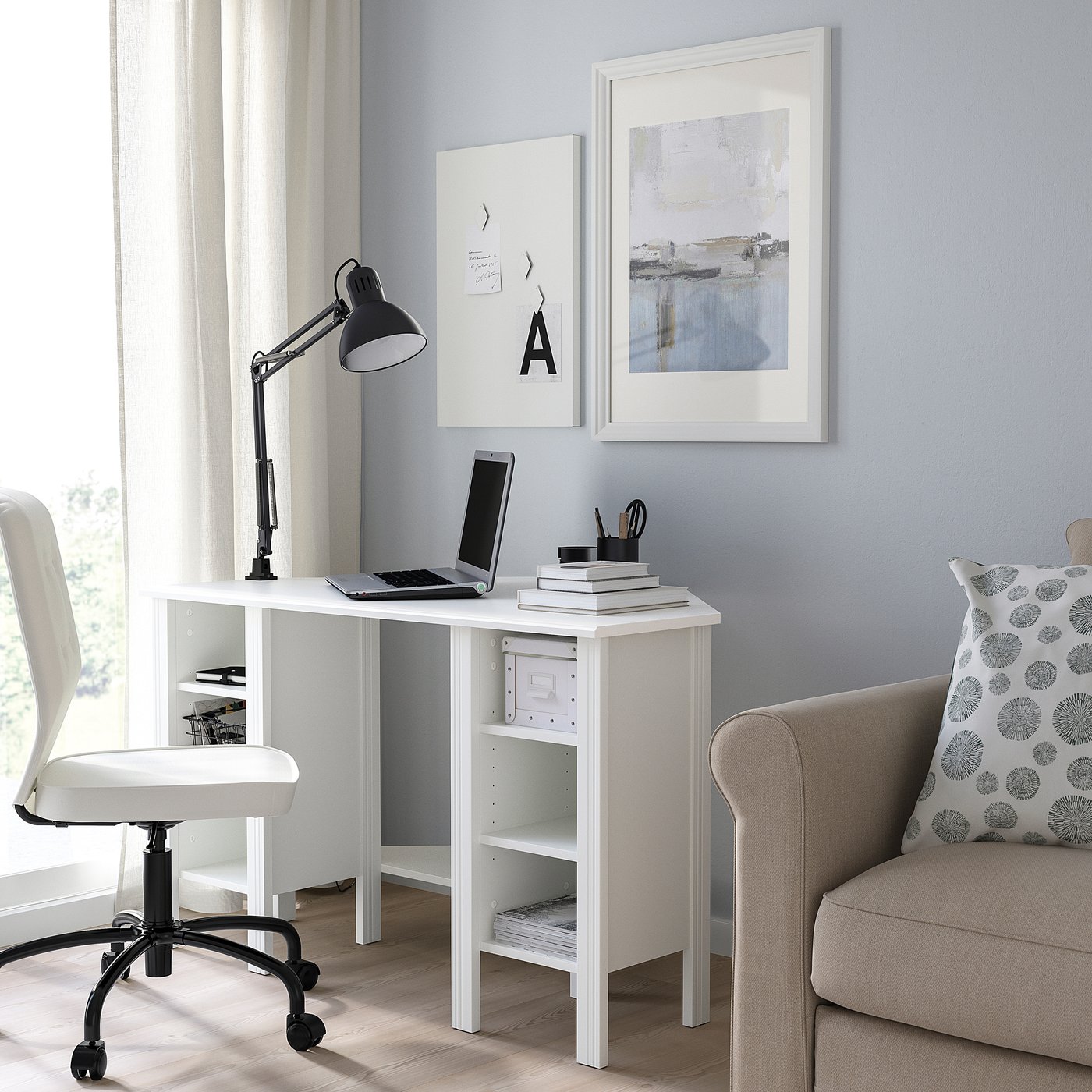 Brusali Bureau D Angle Blanc 120x73 Cm Ikea