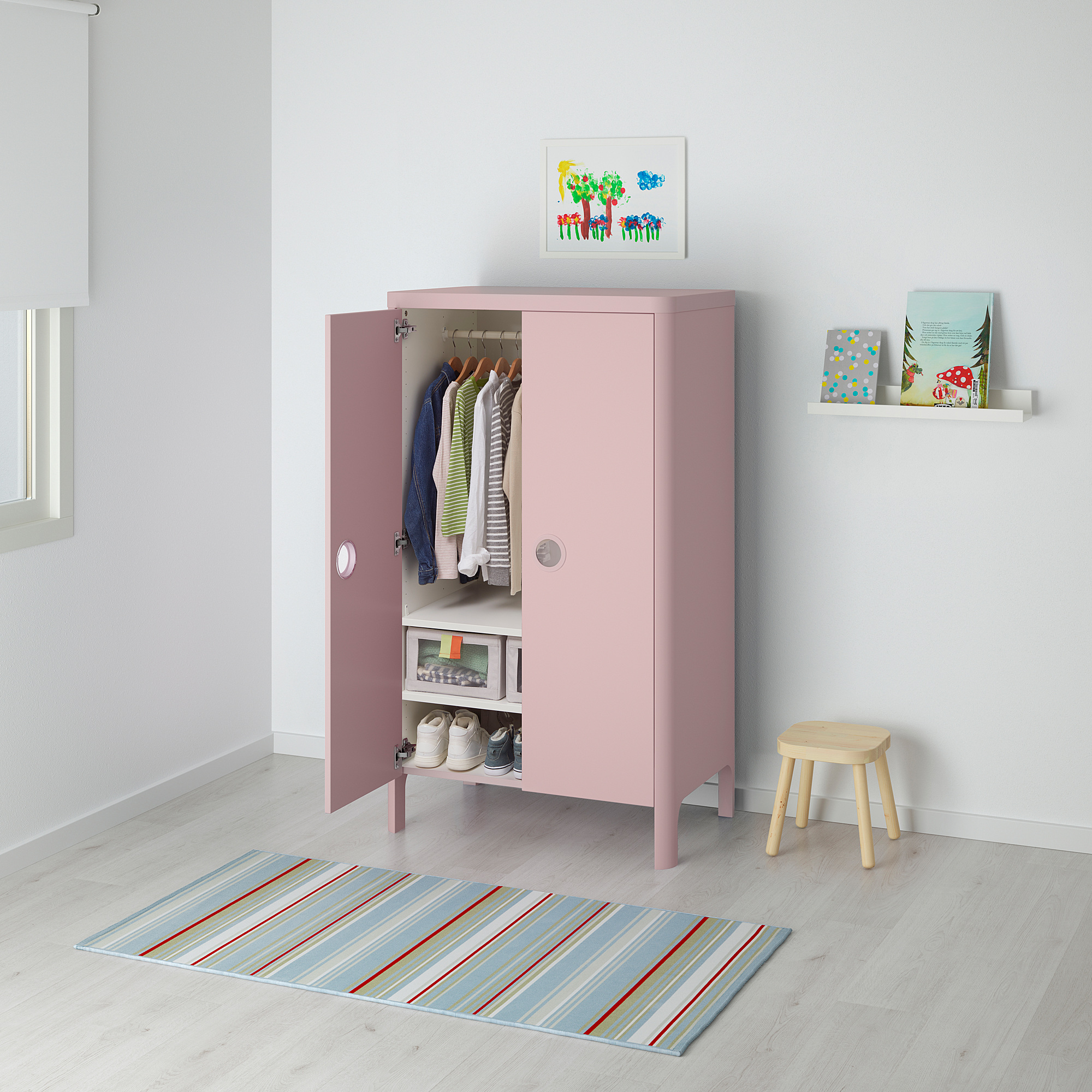 BUSUNGE Armoire, rose clair, 80x139 cm IKEA