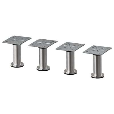 Pieds de table réglables en acier inoxydable pour armoires, affichage en rangée.