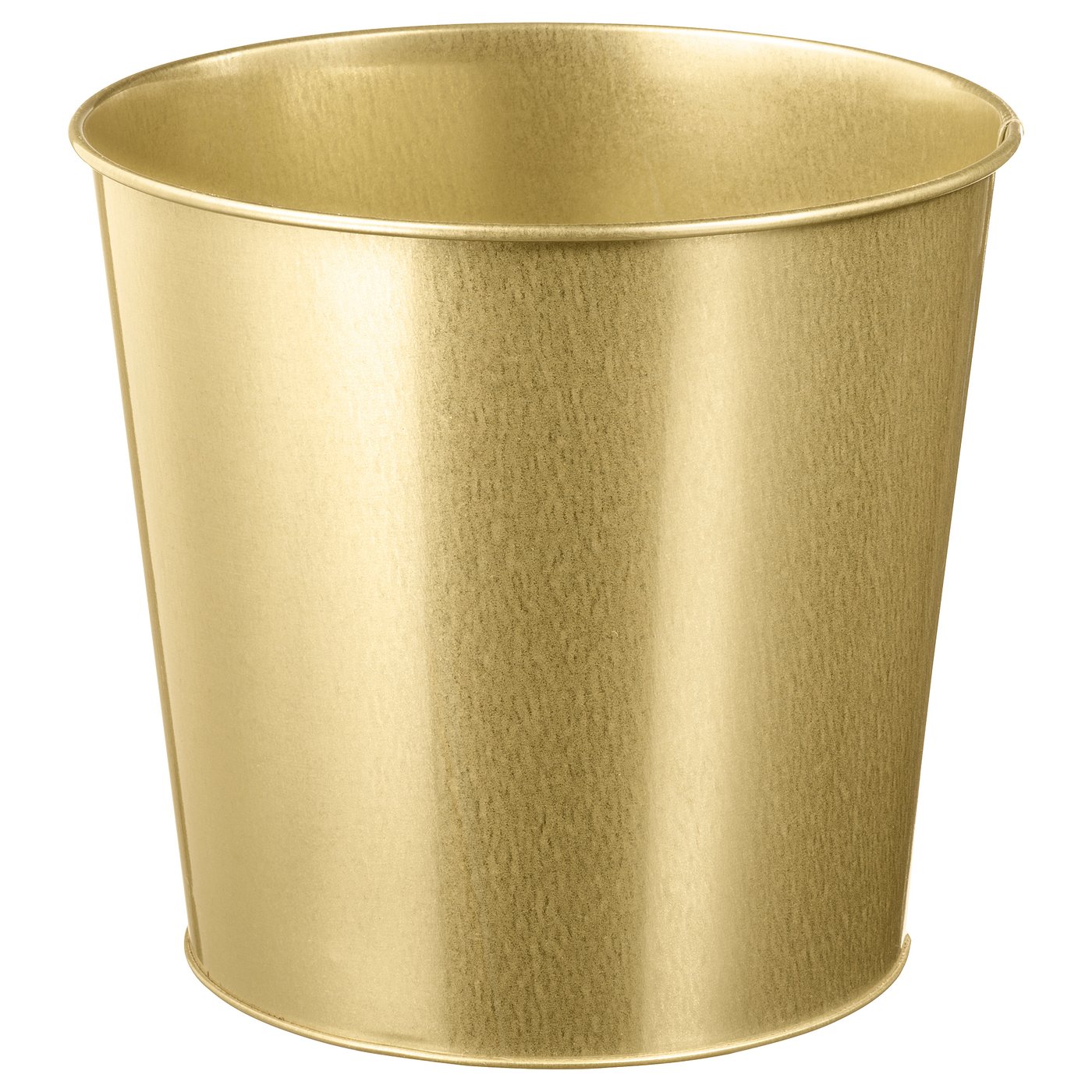Jardinière cylindrique en métal de couleur or ; design élégant et durable ; Parfait pour les plantes d’intérieur.