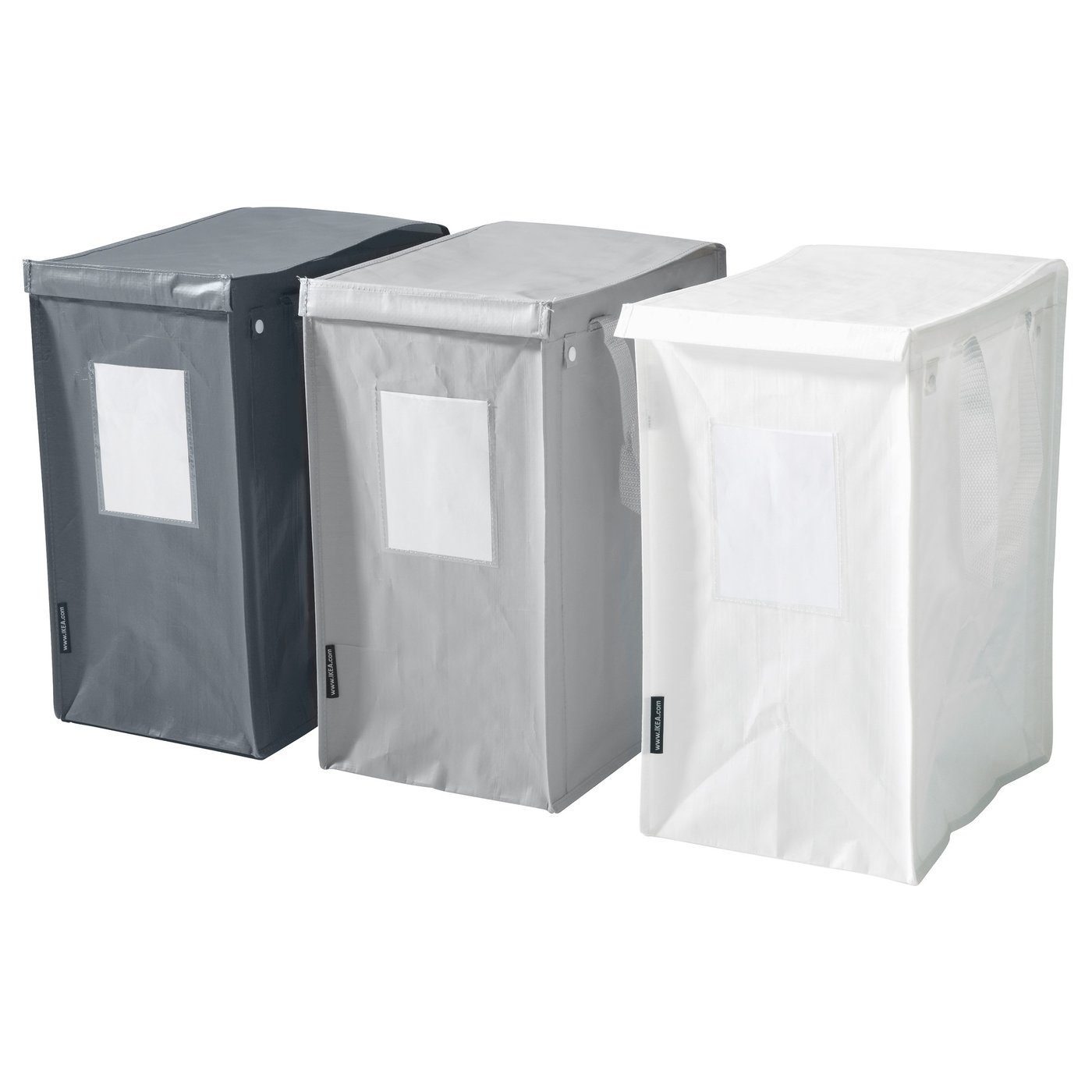 DIMPA sac pour tri des déchets, blanc/gris foncé/gris clair