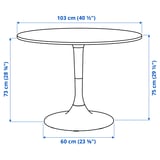 DOCKSTA Table, blanc/blanc, 103 cm