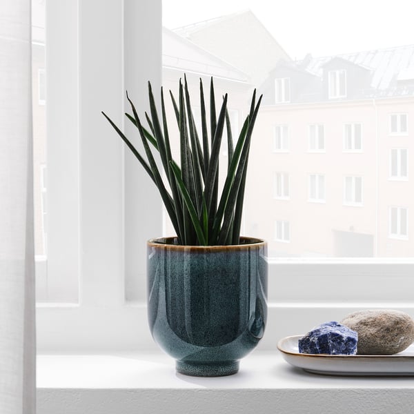 DRÖMSK Cache-pot, intérieur/extérieur bleu foncé, 9 cm