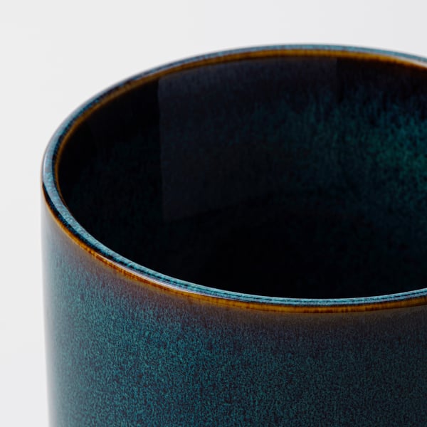 DRÖMSK Cache-pot, intérieur/extérieur bleu foncé, 9 cm