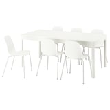 EKEDALEN / LIDÅS Table et 6 chaises, blanc/blanc blanc, 180/240 cm