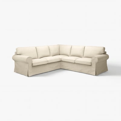 EKTORP Housse canapé d'angle, 4 places, Kilanda beige clair