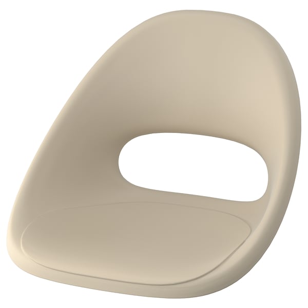 Chaise ELDBERGET beige moderne, design incurvé, assise en plastique.