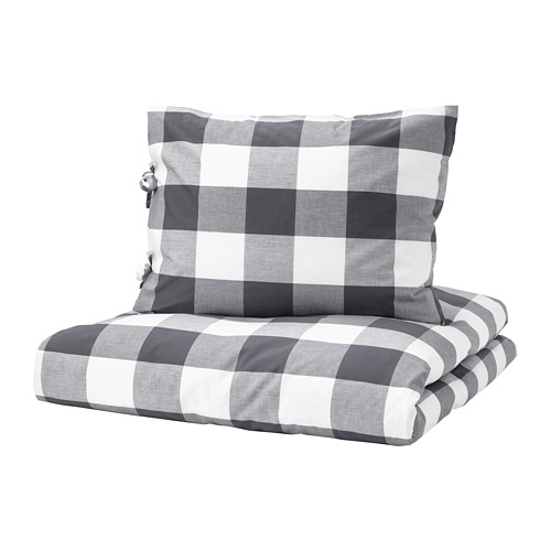 Housse De Couette Tartan Gris - Antiquités
