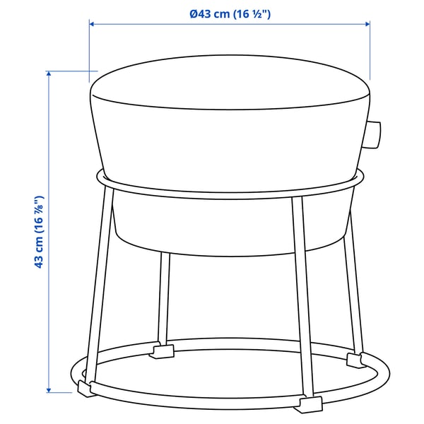 Illustration avec les mesures du produit : EMMISLÖV.