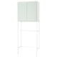 Option : Une armoire ENHET en gris-vert clair, une combinaison pour le rangement mural et au sol avec une utilisation minimale de l’espace, avec une construction en métal et en panneaux de particules.