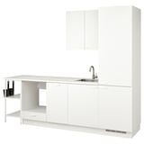 Set de cuisine blanc moderne : ENHET. Armoires, évier et comptoir. Design épuré et minimaliste aux lignes épurées.