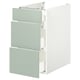 Option : Armoire ENHET gris-vert avec trois tiroirs pour le rangement de la cuisine.
