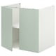 Option : Meuble bas ENHET gris-vert pâle avec étagère, design moderne.
