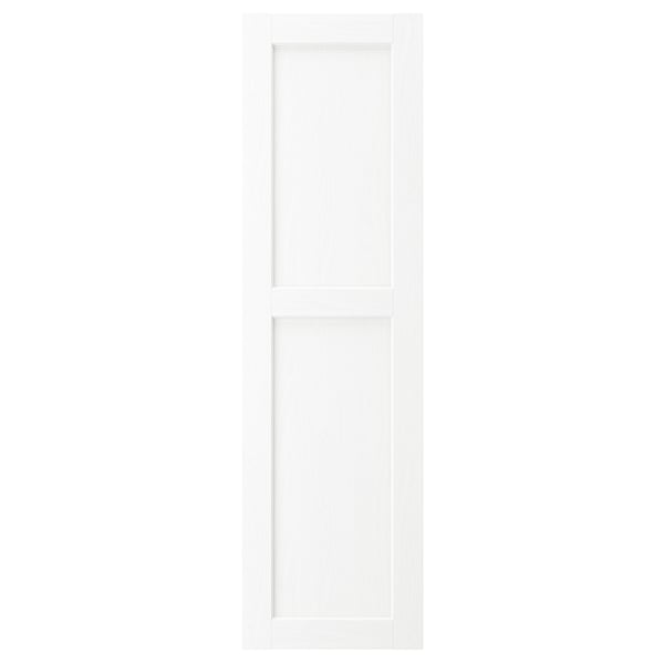 Porte d’armoire ENKÖPING blanche, feuille de texture de bois, design rectangulaire simple.