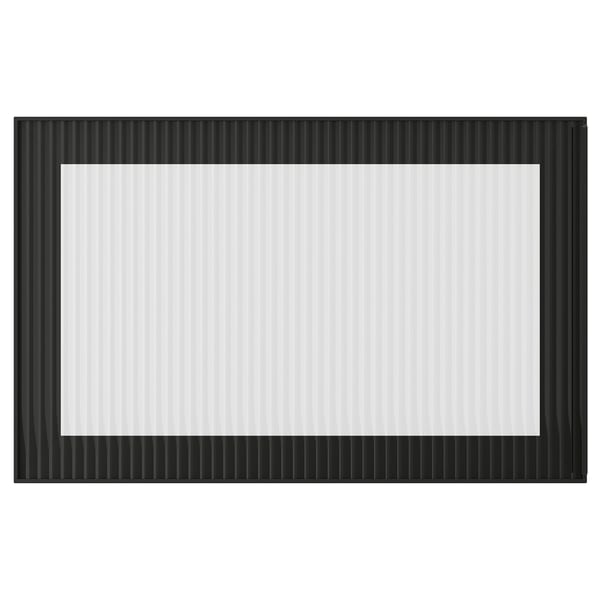FÄLLSVIK : gris foncé, rectangulaire, façade en verre cannelé pour un design moderne des armoires.