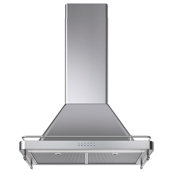 Hotte de cuisine en acier inoxydable avec lumières LED.
