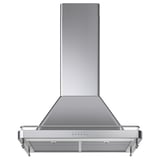 Hotte de cuisine en acier inoxydable avec lumières LED.