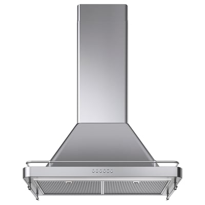 Hotte de cuisine en acier inoxydable avec lumières LED.
