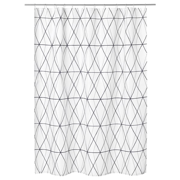 Rideau De Douche Följaren Blanc Noir Gris