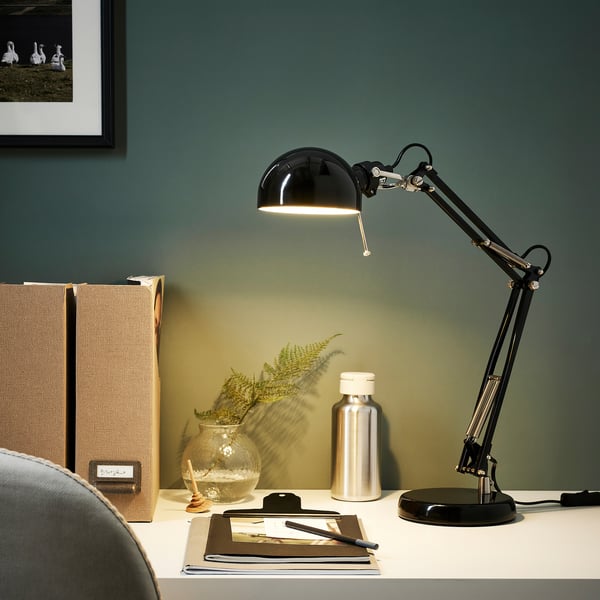 FORSÅ Lampe de bureau, noir - IKEA Belgique