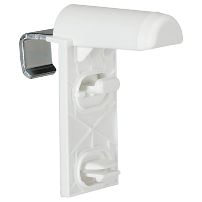 Support de fenêtre sans perçage FRIDANS, blanc, plastique et métal, forme rectangulaire.