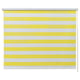 Store enrouleur FRIDANS à rayures jaunes/blanches, en polyester recyclé, rayures horizontales.