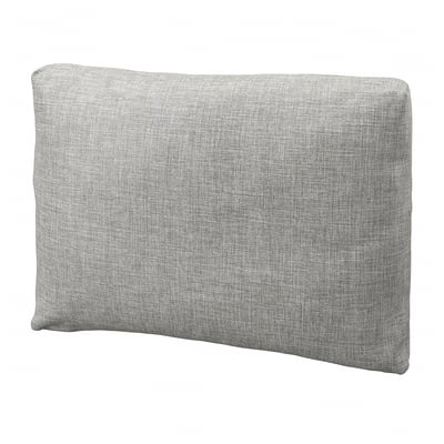 Coussin FRIHETEN gris, rectangulaire, doux, zippé, matériaux recyclés.
