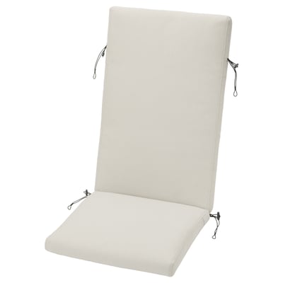 Coussin de chaise FRÖSÖN blanc avec fermeture éclair, attaches et coins souples.