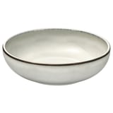 Plat à four GLADELIG, blanc, grès, rond, profond, glaçure sableuse.