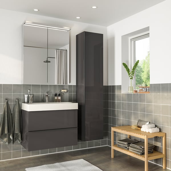godmorgon braviken mobilier salle de bain 5 pieces brillant gris mitigeur lavabo brogrund ikea