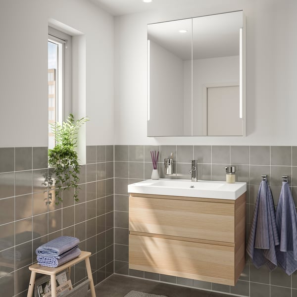Godmorgon Odensvik Mobilier Salle De Bain 4 Pieces Effet Chene Blanchi Dalskar Mitigeur Lavabo Achetez Aujourd Hui Ikea