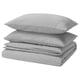 Ensemble de literie gris grovsnarja plié avec 1 housse de couette et 2 taies d’oreiller, en 100 % coton.