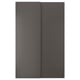 Une porte coulissante HASVIK gris foncé au design moderne et minimaliste.