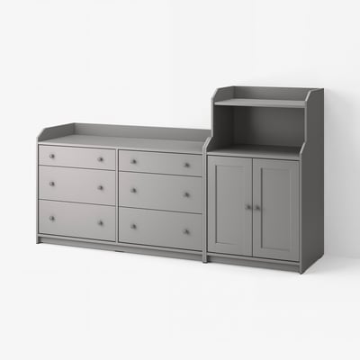 HAUGA Combinaison de rangement, gris, 208x116 cm