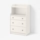 HAUGA Commode 3 tiroirs avec tablette, blanc, 70x46x116 cm