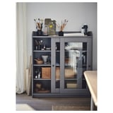 HAUGA Vitrine, gris, 105x116 cm